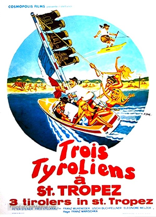 Drei Lederhosen in St. Tropez - Belgian Movie Poster