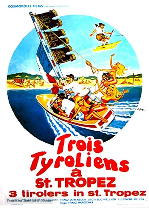 Drei Lederhosen in St. Tropez - Belgian Movie Poster