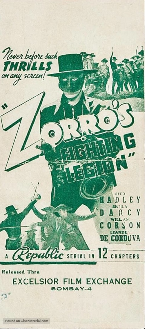 Zorro&#039;s Fighting Legion - Indian Movie Poster