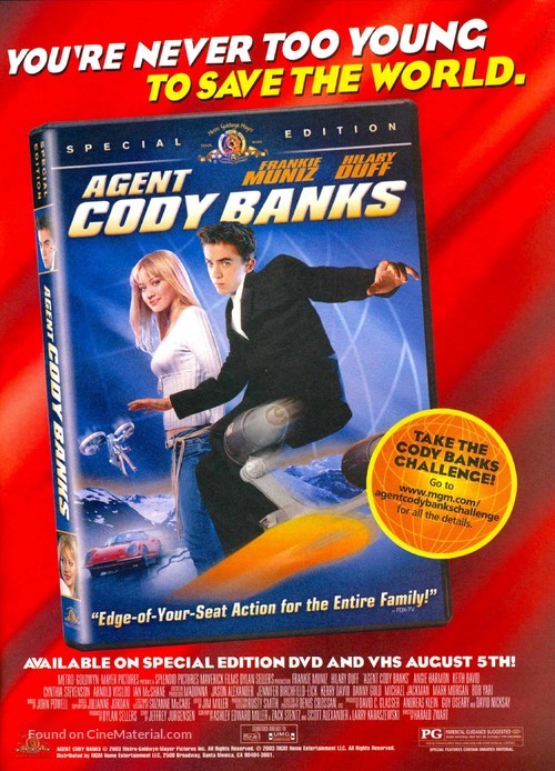 Agent Cody Banks - Video release movie poster