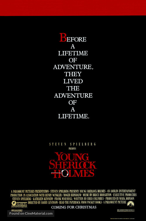Young Sherlock Holmes - Advance movie poster