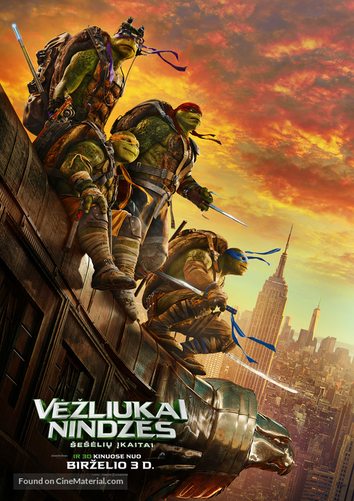 Teenage Mutant Ninja Turtles: Out of the Shadows - Lithuanian Movie Poster