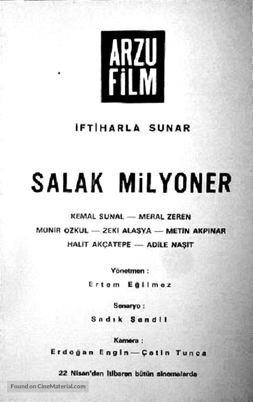 Salak milyoner - Turkish poster