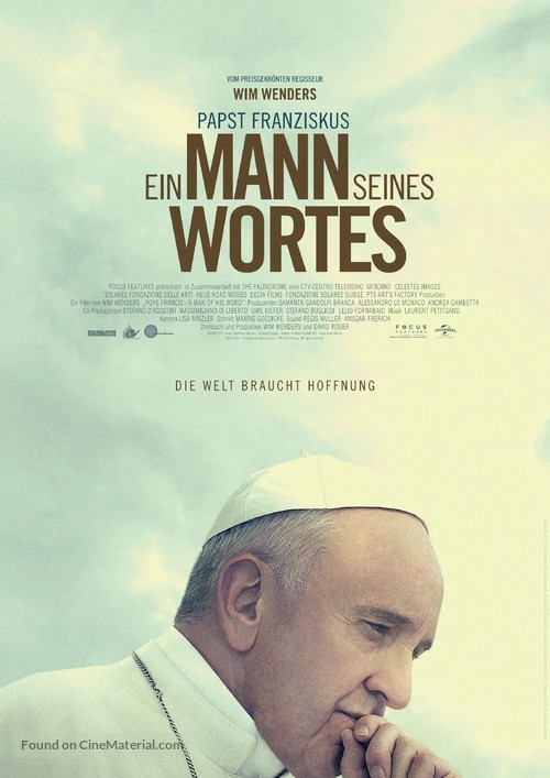 Pope Francis: A Man of His Word - German Movie Poster