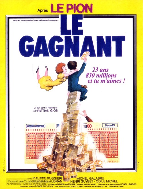 Le gagnant - French Movie Poster