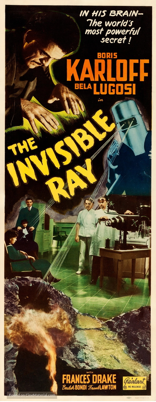 The Invisible Ray - Re-release movie poster