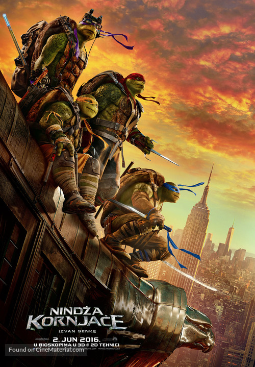 Teenage Mutant Ninja Turtles: Out of the Shadows - Serbian Movie Poster