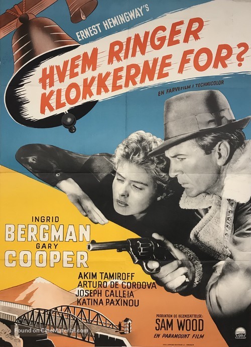 For Whom the Bell Tolls - Danish Movie Poster