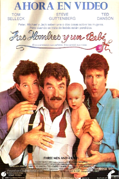 Three Men and a Baby - Spanish Video release movie poster