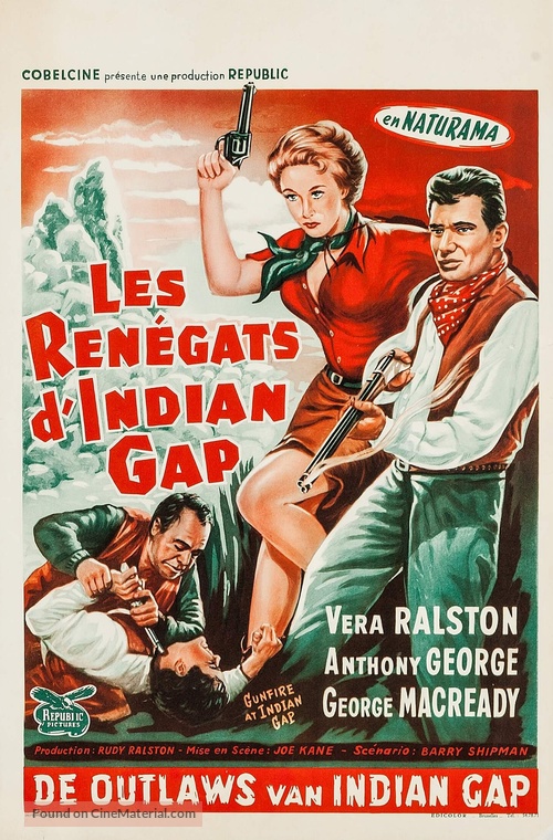 Gunfire at Indian Gap - Belgian Movie Poster