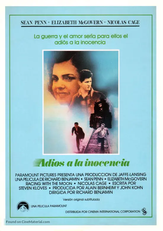 Racing With The Moon 1984 Spanish Movie Poster Racing With The Moon 1984 Spanish Movie Poster