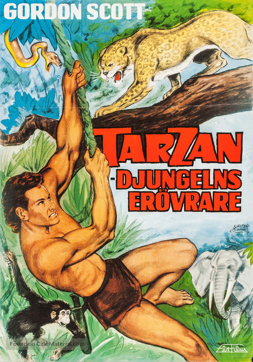 Tarzan and the Trappers - Swedish Movie Poster