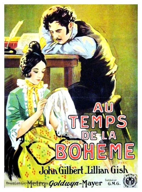 La boh me 1926 French movie poster