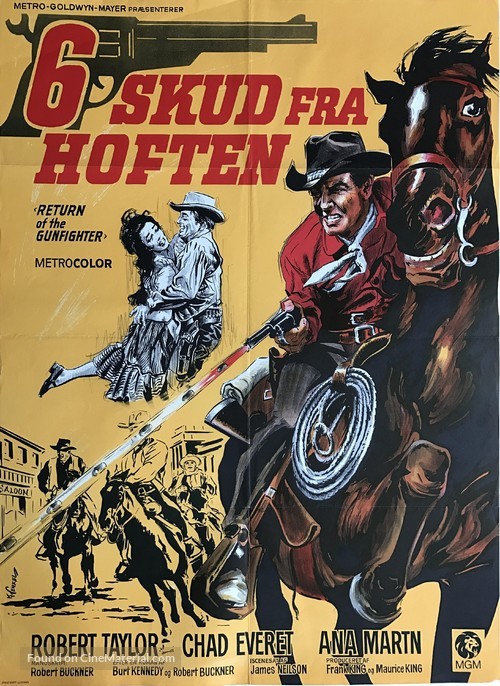 Return of the Gunfighter - Danish Movie Poster