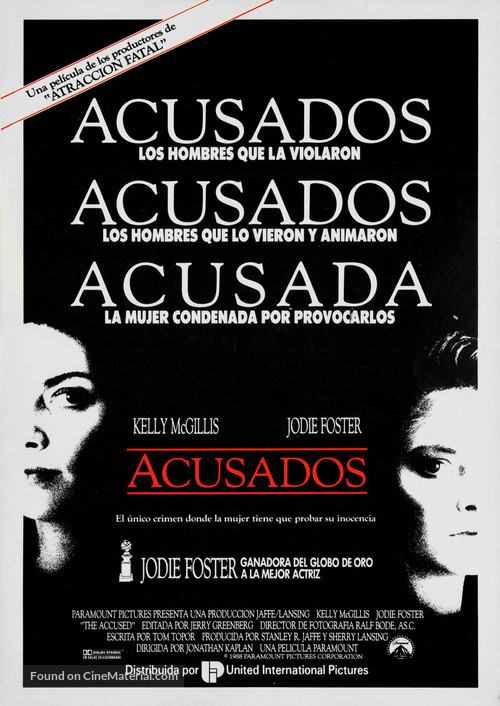 The Accused - Spanish Movie Poster