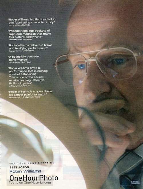 One Hour Photo - For your consideration movie poster