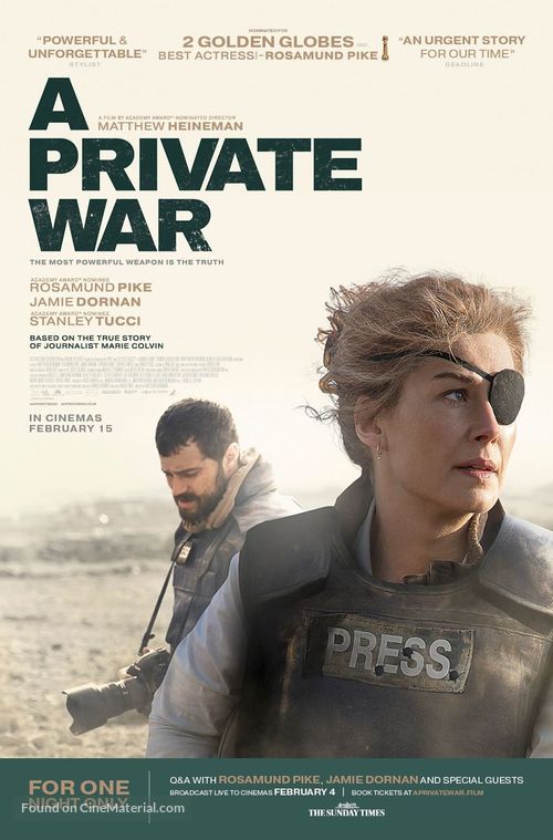 A Private War - British Movie Poster