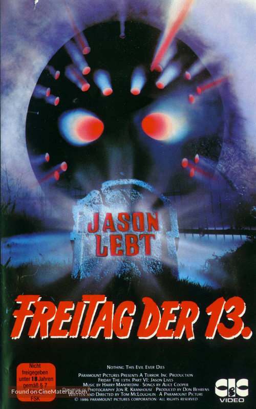 Friday the 13th Part VI: Jason Lives - German VHS movie cover