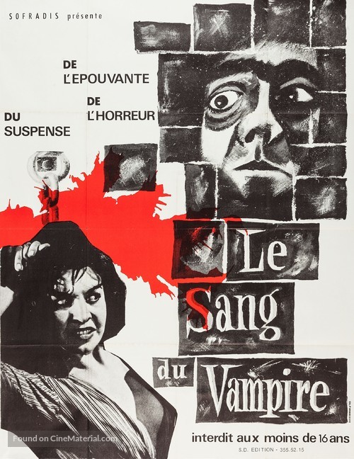 Blood of the Vampire - French Re-release movie poster