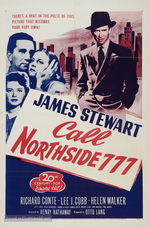 Call Northside 777 - Re-release movie poster