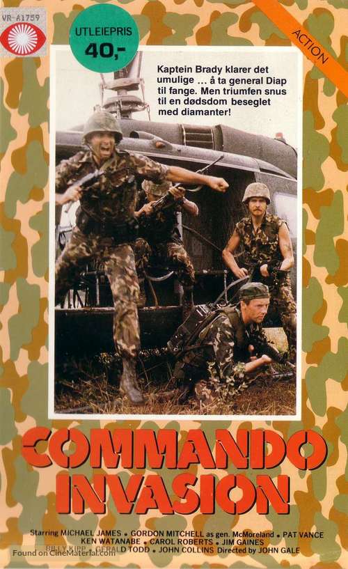 Commando Invasion - Norwegian VHS movie cover