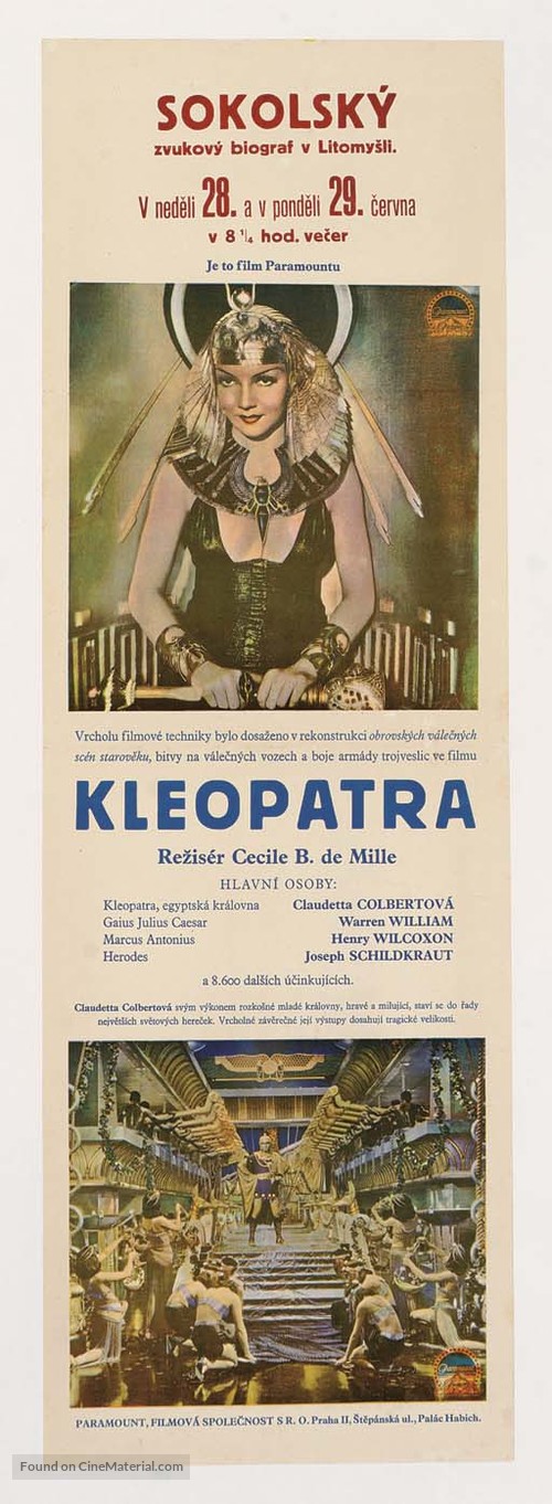 Cleopatra - Czech Movie Poster
