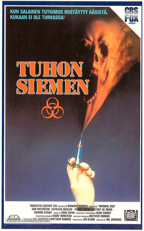 Warning Sign - Finnish VHS movie cover