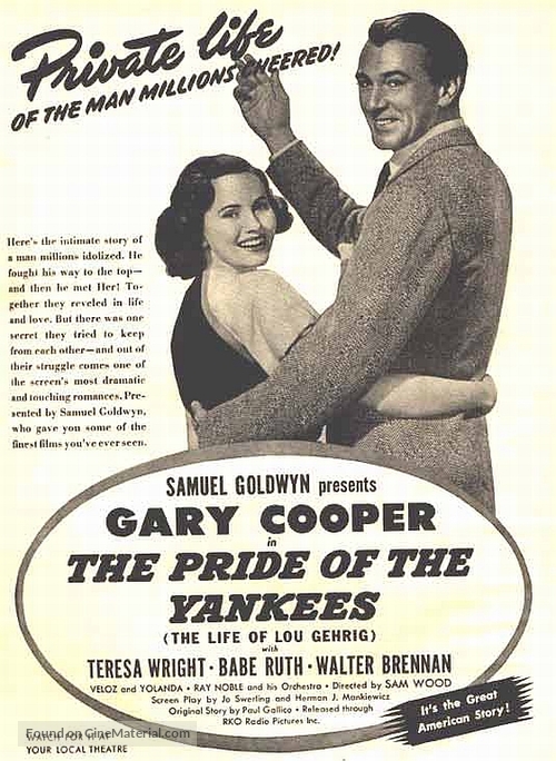 The Pride of the Yankees - Movie Poster