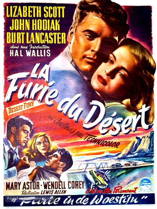 Desert Fury - Belgian Movie Poster