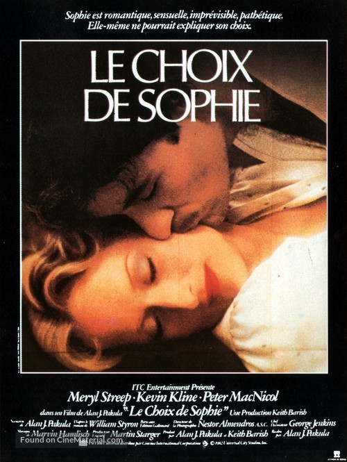 Sophie&#039;s Choice - French Movie Poster