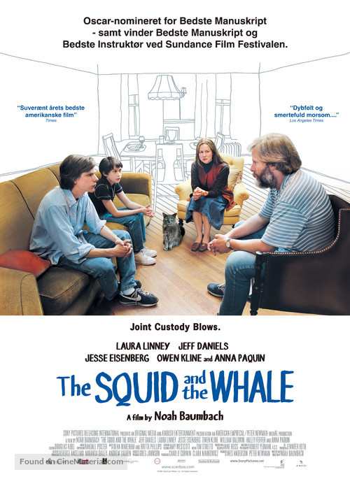 The Squid and the Whale - Danish Movie Poster