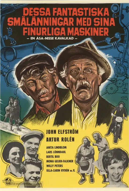 Dessa fantastiska sm&aring;l&auml;nningar med sina finurliga maskiner - Swedish Movie Poster