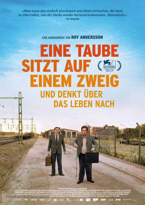 En duva satt p&aring; en gren och funderade p&aring; tillvaron - German Movie Poster