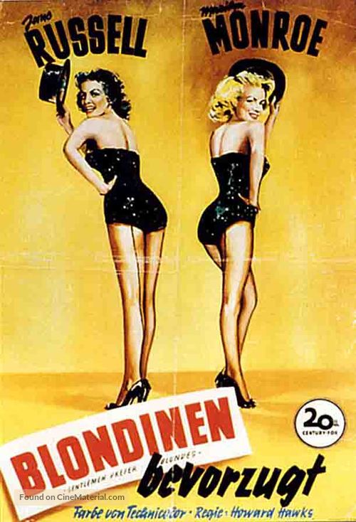 Gentlemen Prefer Blondes - German Movie Poster