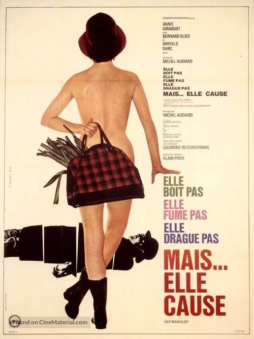 Elle boit pas, elle fume pas, elle drague pas, mais... elle cause! - French Movie Poster