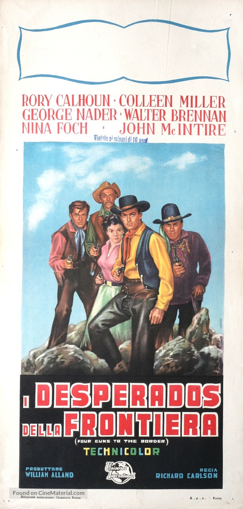 Four Guns to the Border - Italian Movie Poster