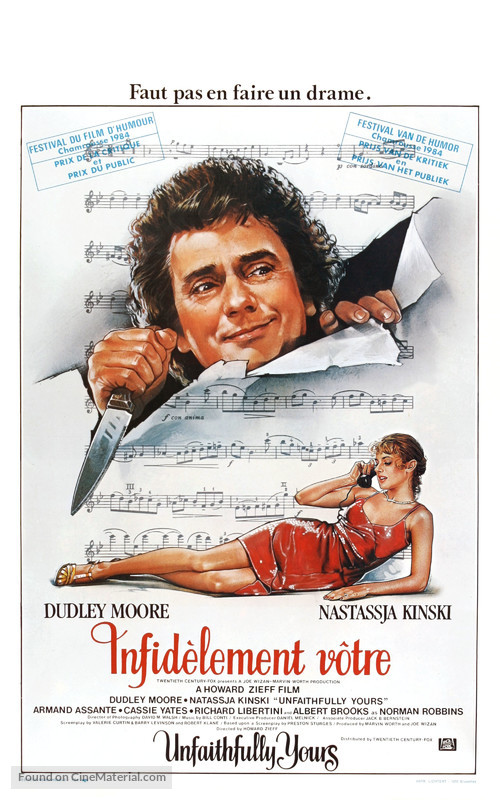 Unfaithfully Yours - Belgian Movie Poster