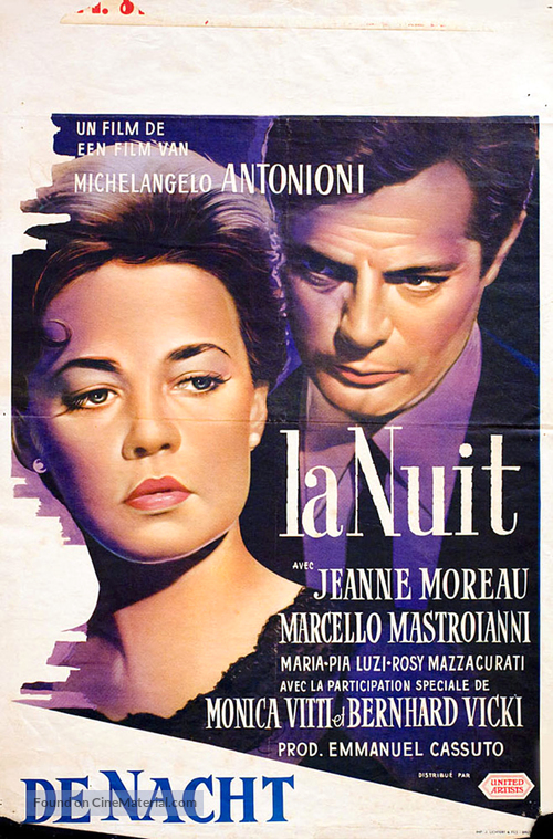 La notte - Belgian Movie Poster