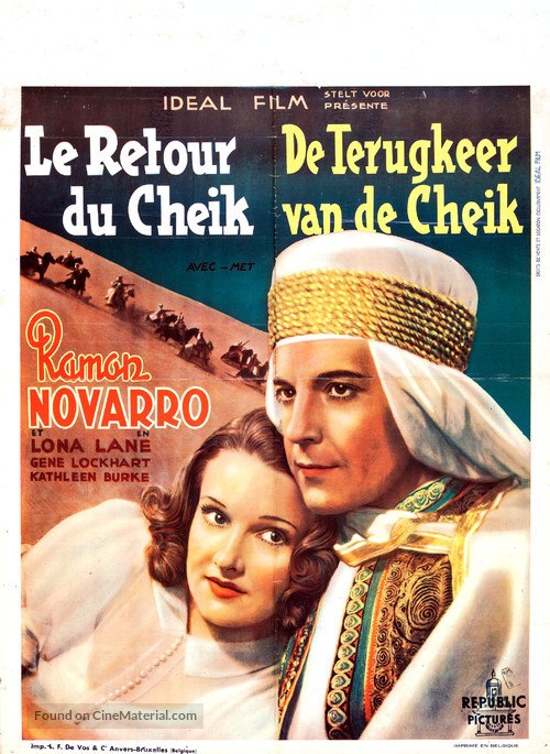 The Sheik Steps Out - Belgian Movie Poster