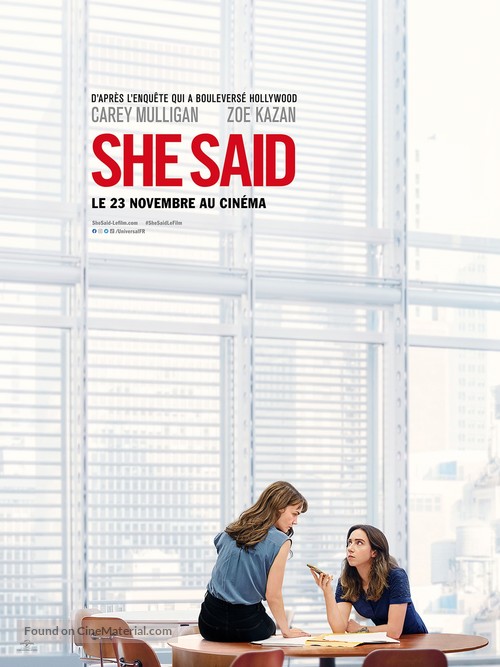 She Said - French Movie Poster