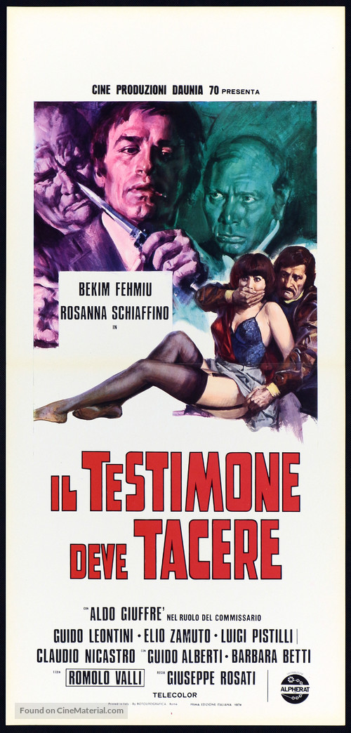 Il testimone deve tacere - Italian Movie Poster