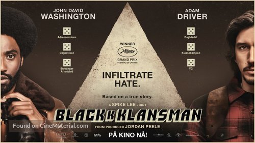 BlacKkKlansman - Norwegian Movie Poster