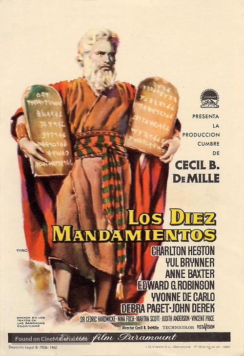 The Ten Commandments - Spanish Movie Poster