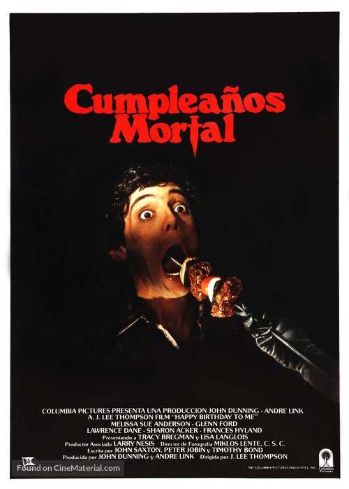 Happy Birthday to Me - Spanish Movie Poster