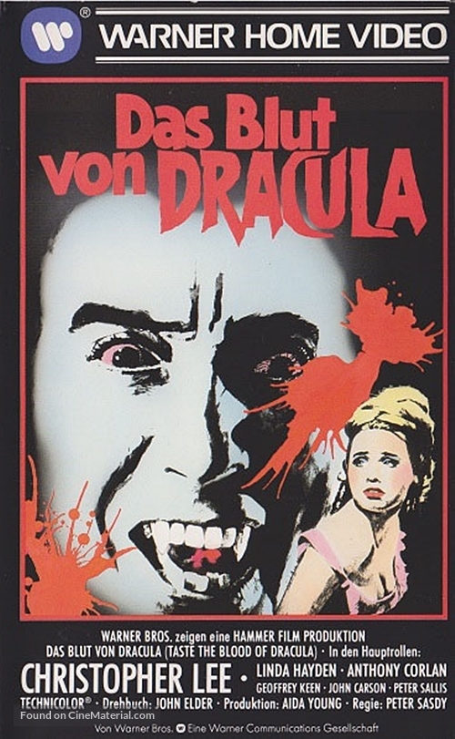Taste the Blood of Dracula - German VHS movie cover