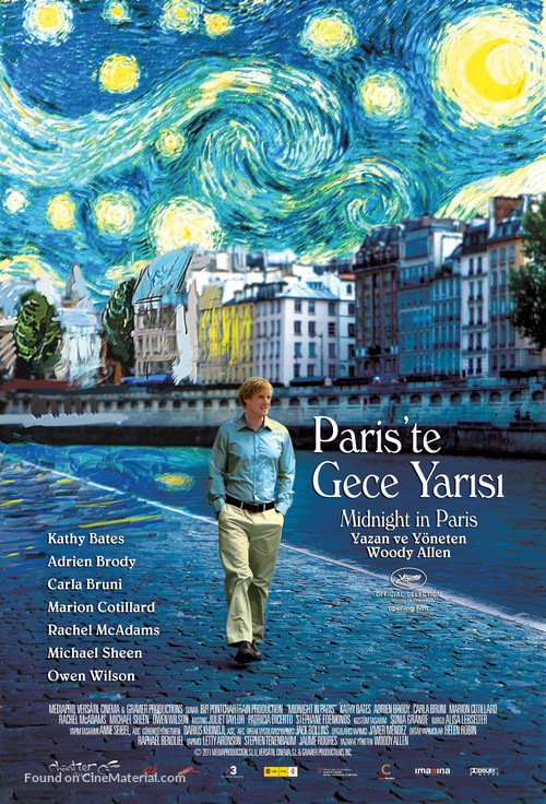Midnight in Paris - Turkish Movie Poster
