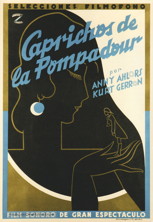 Die Marquise von Pompadour - Spanish Movie Poster