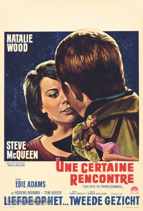 Love with the Proper Stranger - Belgian Movie Poster