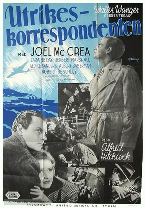 Foreign Correspondent - Swedish Movie Poster
