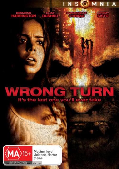 Wrong Turn - Australian DVD movie cover